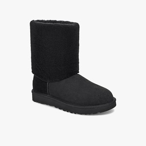 Ugg Classic Short II Sherpa Cuff Stövlar Dam Svarta (467523OBJ)